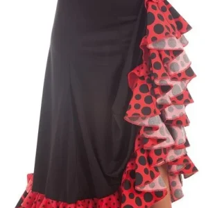 Falda Flamenca Roja y Negra para Mujer